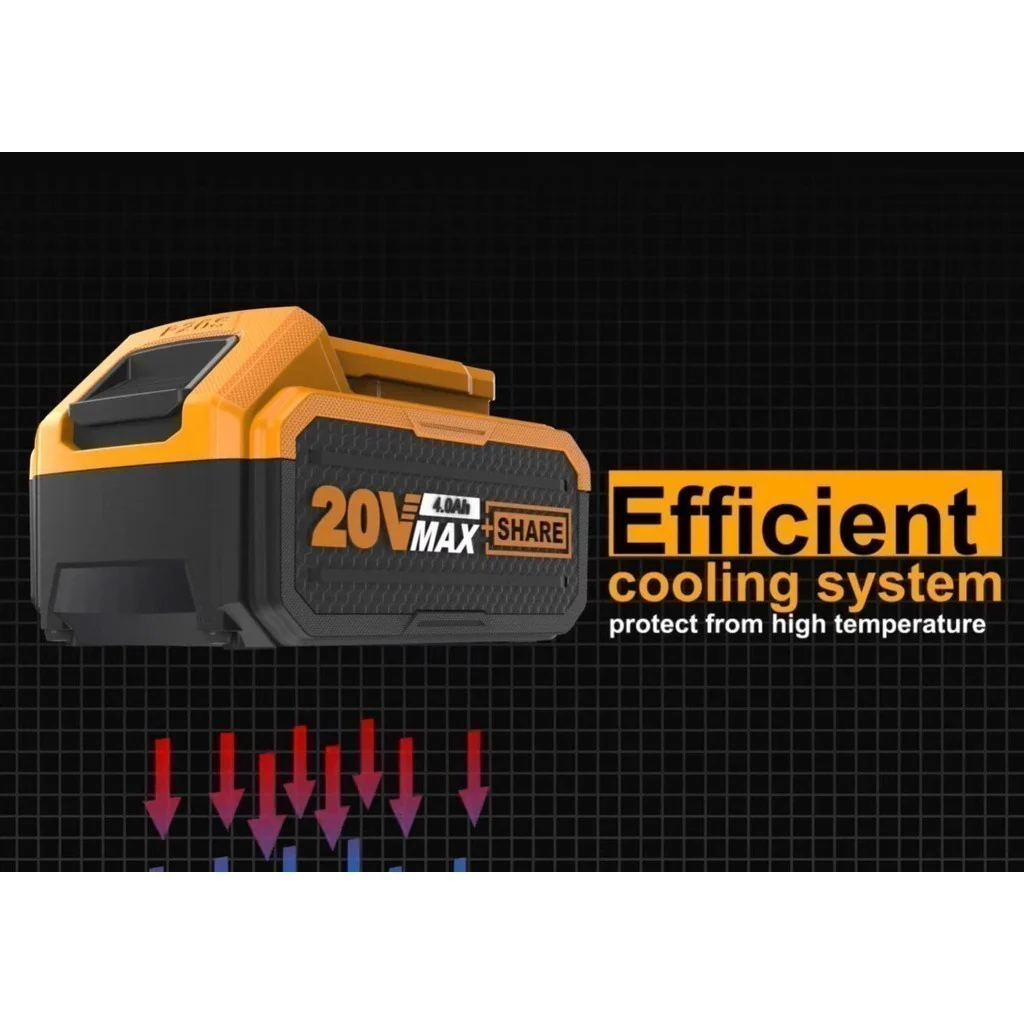 Ingco P20S 20V 4.0 Ah Lithium-Ion Battery Pack 4.0Ah Powershare for Cordless Power Tool - Image 7