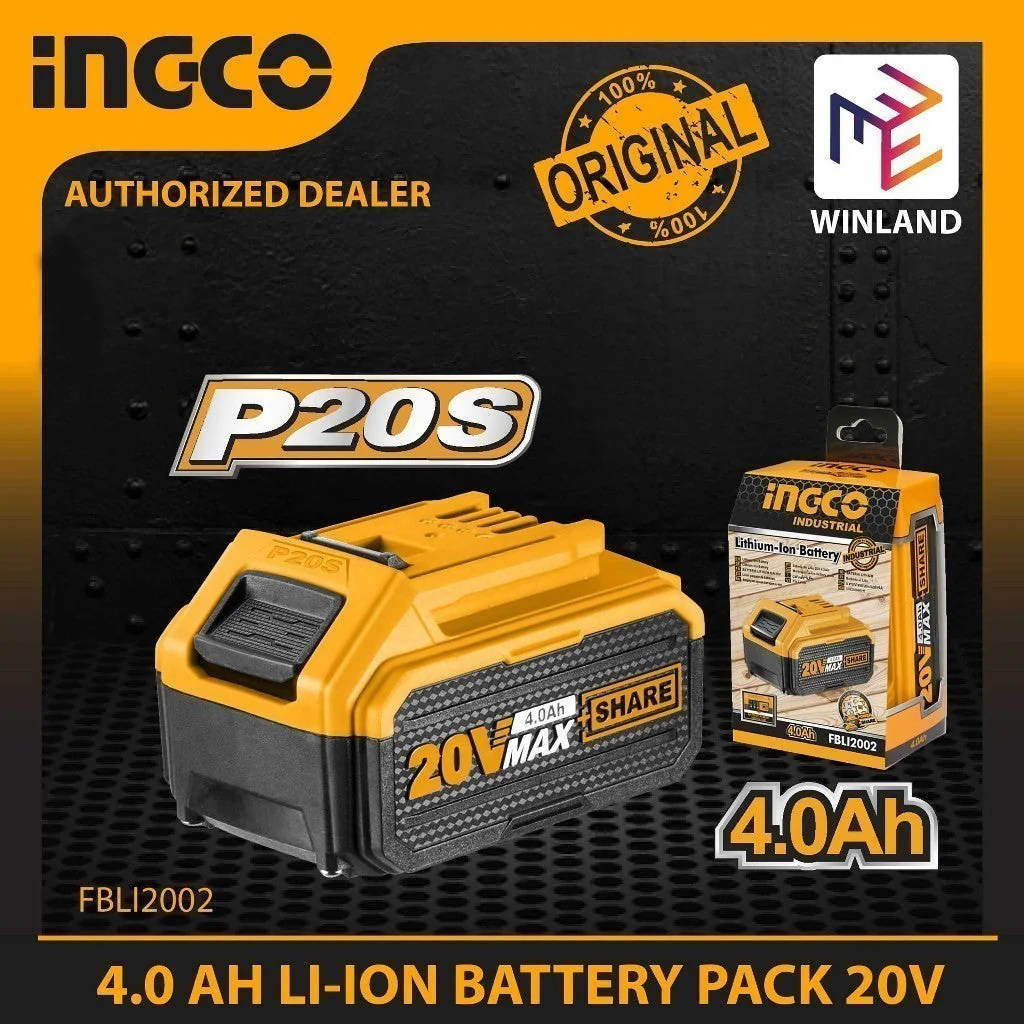 Ingco P20S 20V 4.0 Ah Lithium-Ion Battery Pack 4.0Ah Powershare for Cordless Power Tool - Image 9