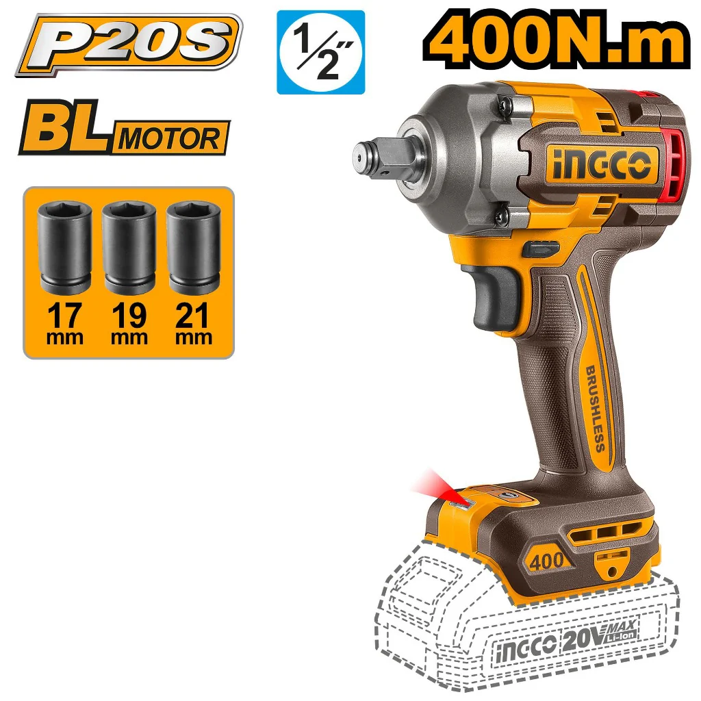 Ingco P20S/20V 5pcs Combo Kit (COPLI202548/APLI2018/CIWLI20401/CWLI2088/HGLI2003) - Image 4