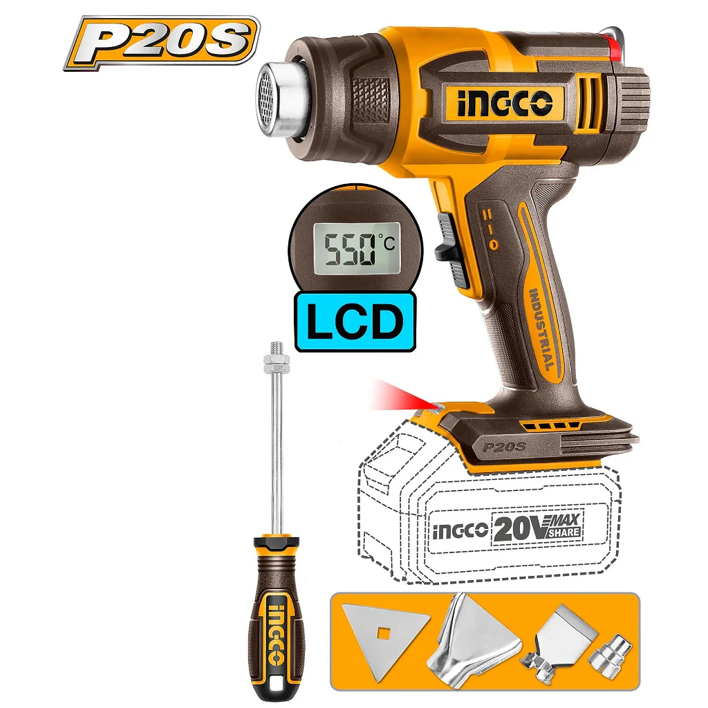 Ingco P20S/20V 5pcs Combo Kit (COPLI202548/APLI2018/CIWLI20401/CWLI2088/HGLI2003) - Image 7