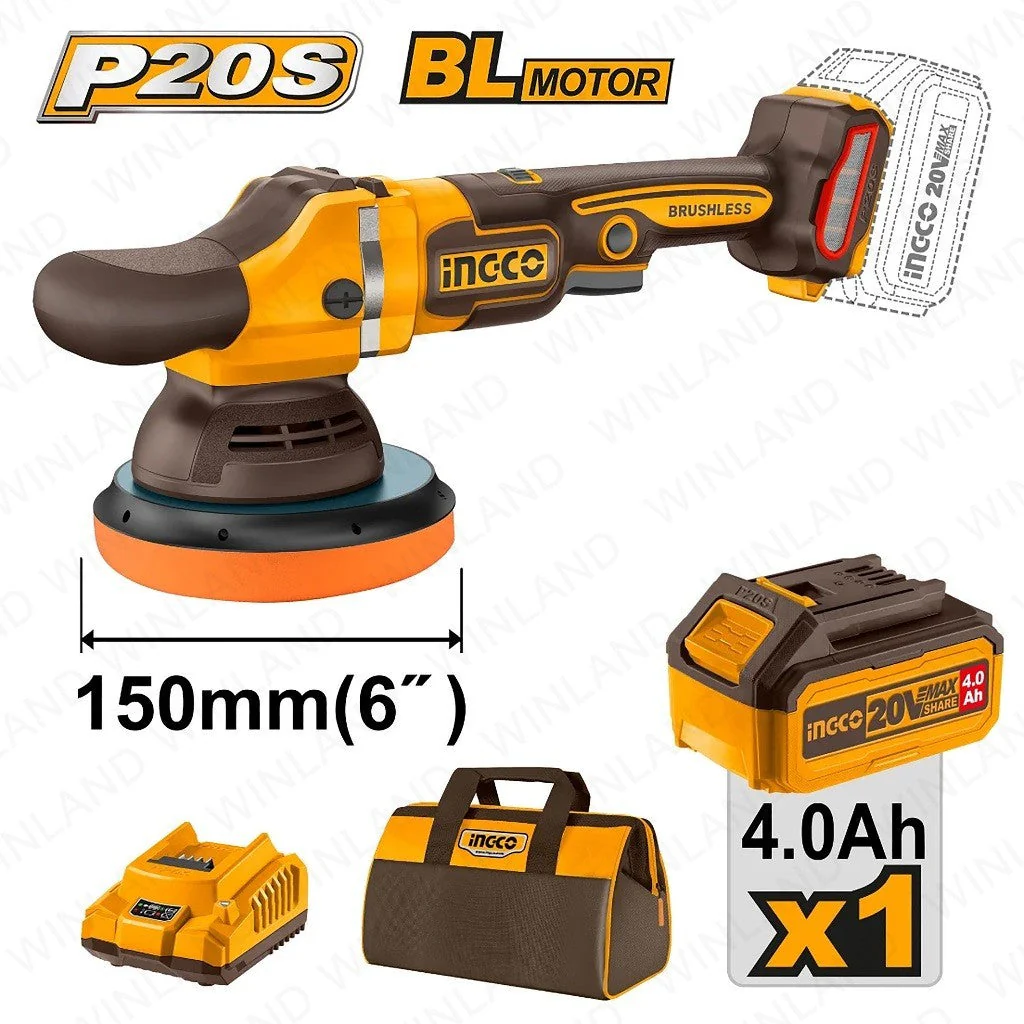 P20S/20V Brushless Motor Lithium-Ion Brushless Cordless Polisher ING-COR - Image 2