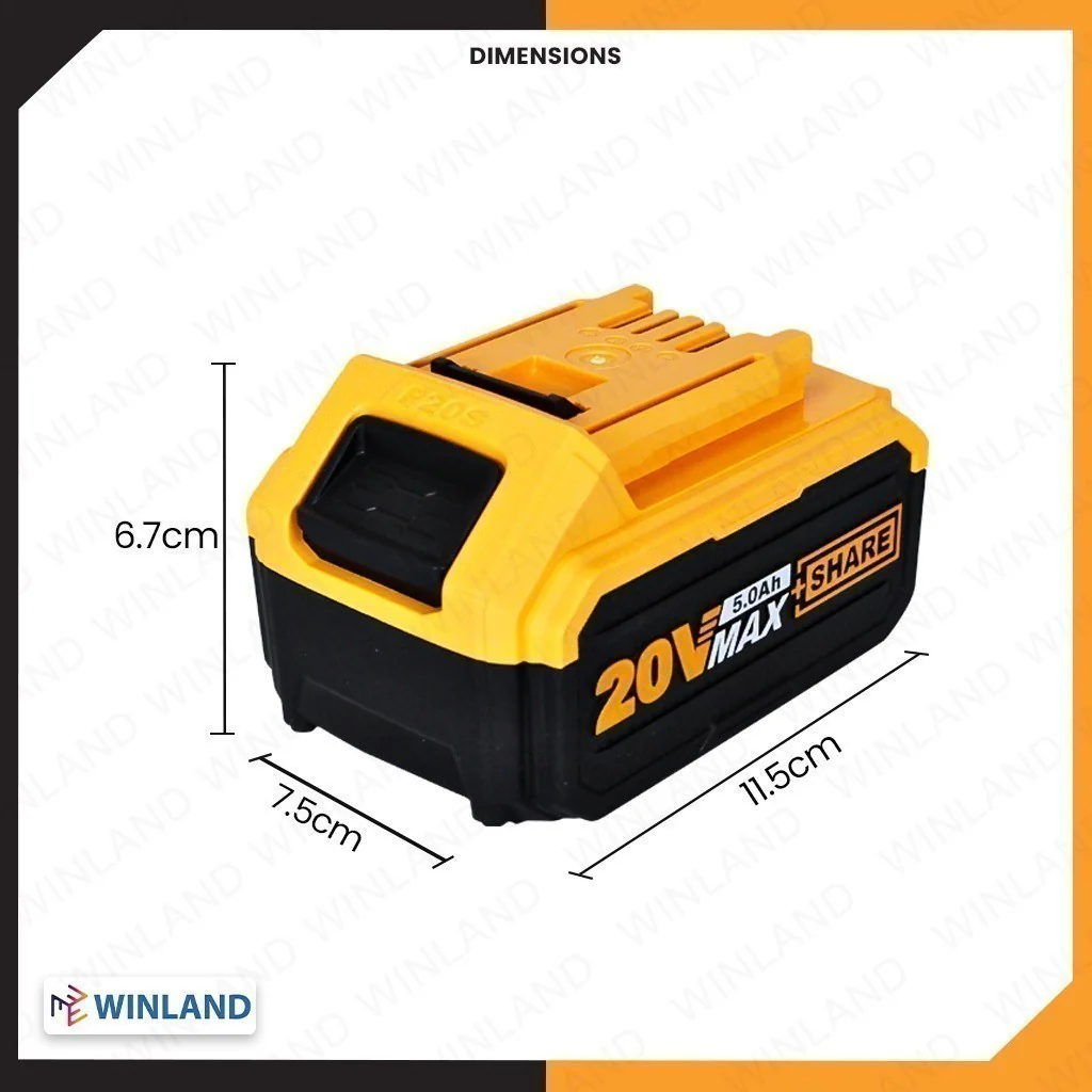 Ingco P20S 20V Lithium-Ion Battery Pack 5.0Ah for Cordless Power Tools ING-CT - Image 4