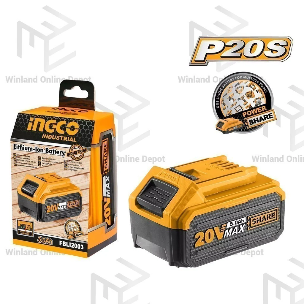 Ingco P20S 20V Lithium-Ion Battery Pack 5.0Ah for Cordless Power Tools ING-CT - Image 7