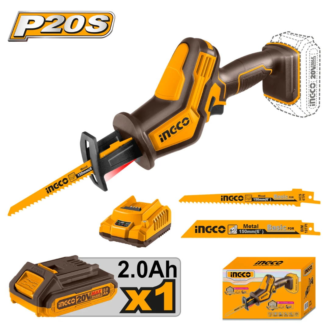 P20S/20V Lithium-Ion Cordless Reciprocating Saw CRSLI6508/CRSLI65081 ING-COR - Image 2