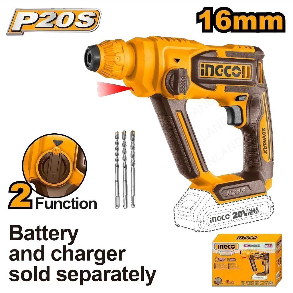 P20S/20V Lithium-Ion Cordless Rotary Hammer ING-CT - Image 2
