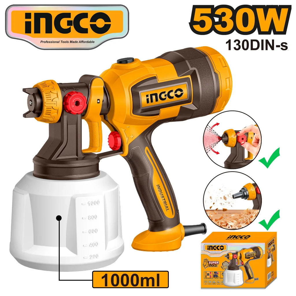 Ingco Spray Gun with Plastic Container 530W SPG4506 ING-PT