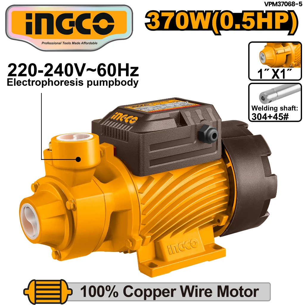Ingco Water Peripheral Booster Motor Pump (0.05HP/1.0HP) ING-HT - Image 3