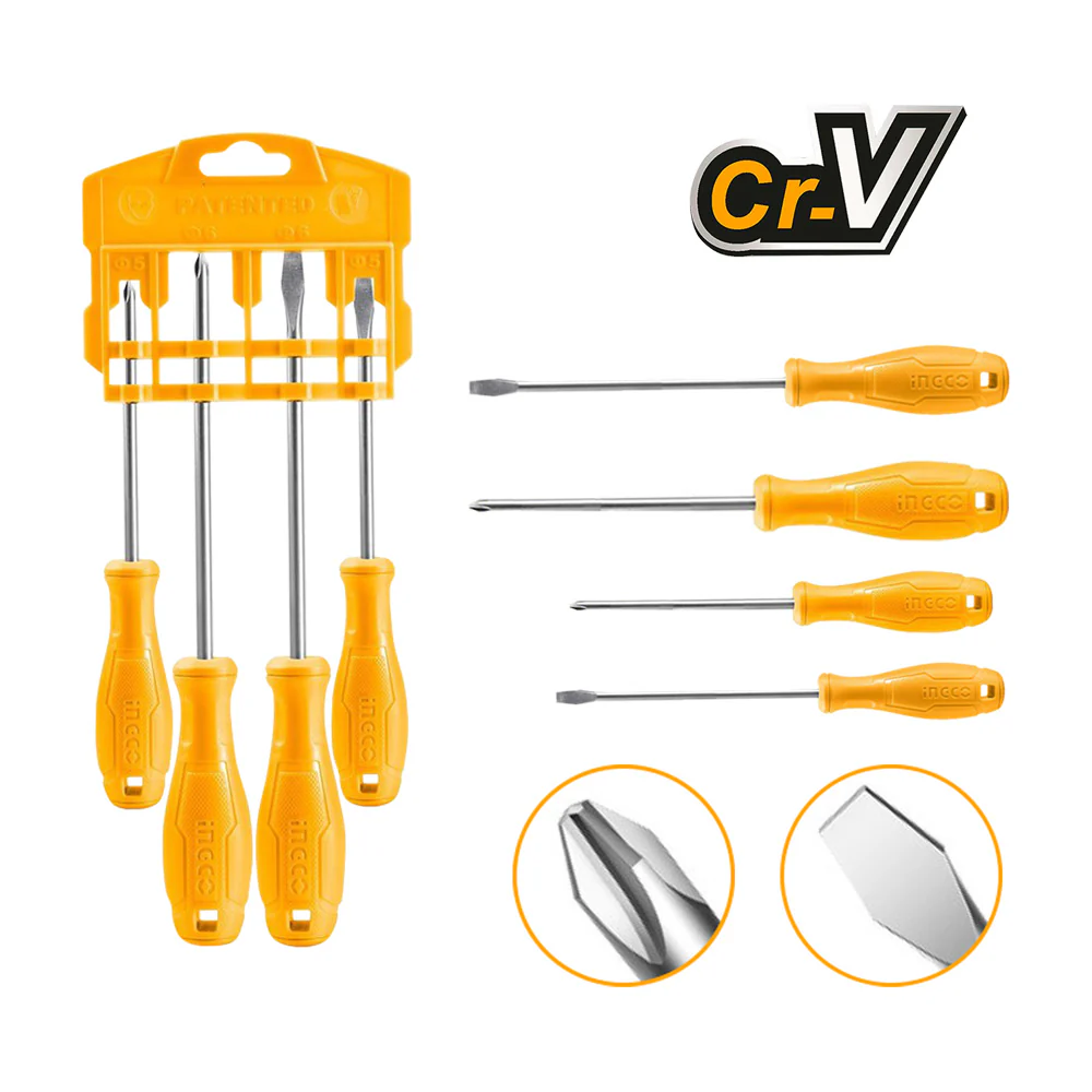 4 Pcs CR-V Screwdriver Set HKSD0458 ING-HT