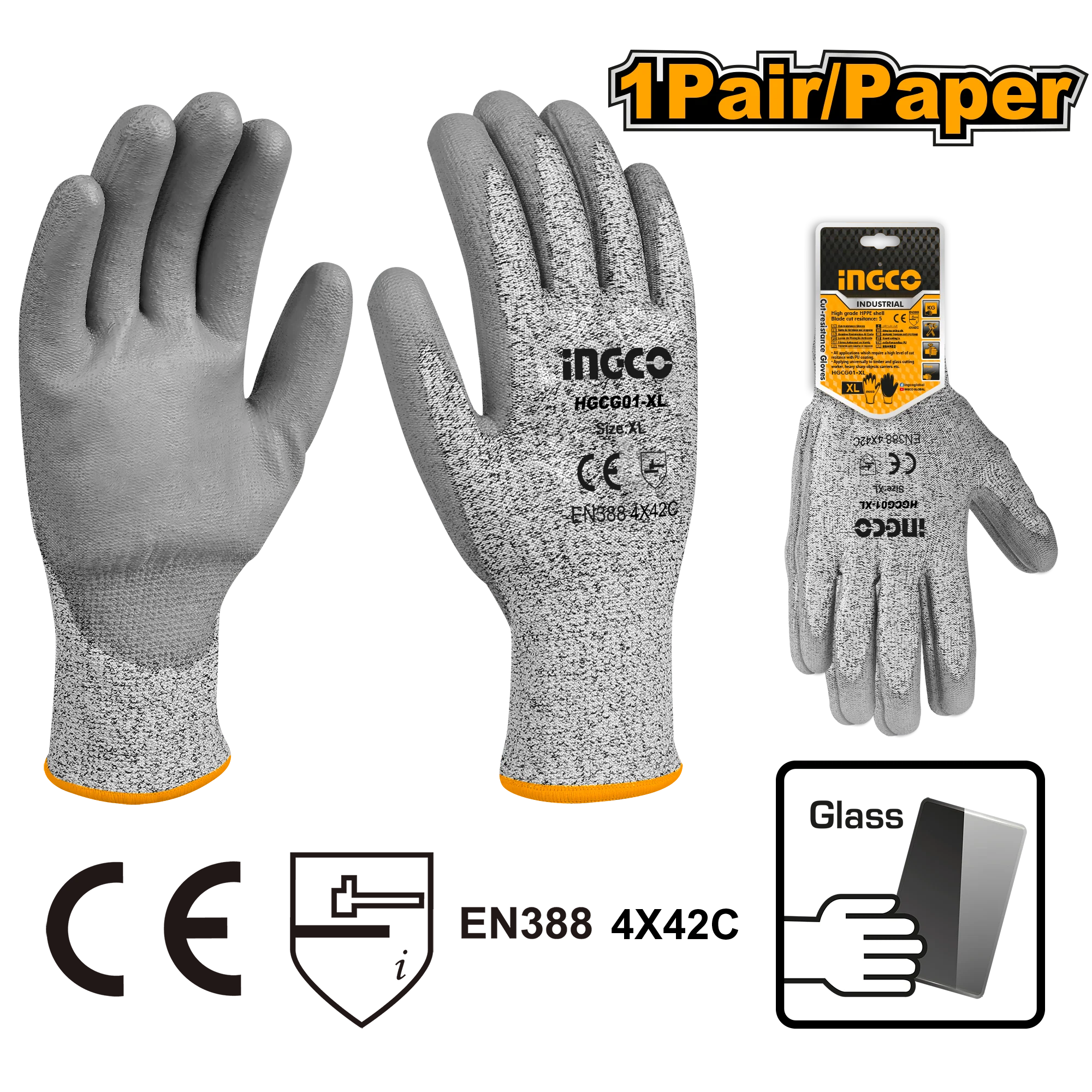 Cut Resistance Rubber Gloves XL HGCG01-XL / HGCG02-XL ING-SE