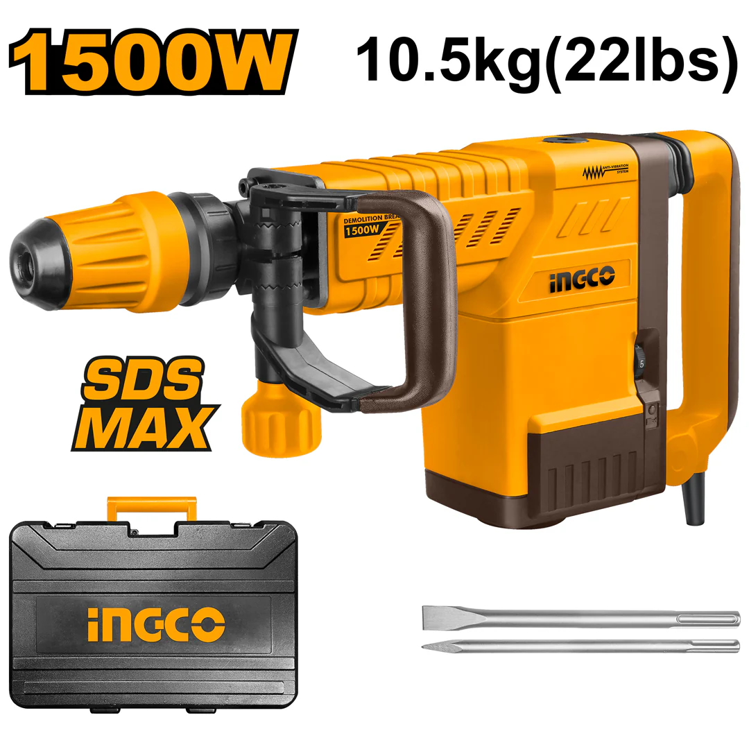 Demolition Breaker / Hammer 1500 Watts with 2pcs Chisel PDB15006 ING-PT