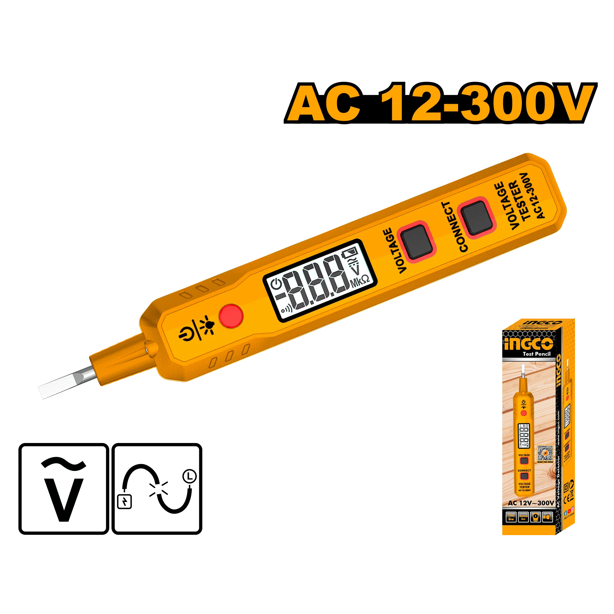 Digital Tester Pencil HSDT30021 AC 12-300V ING-MT