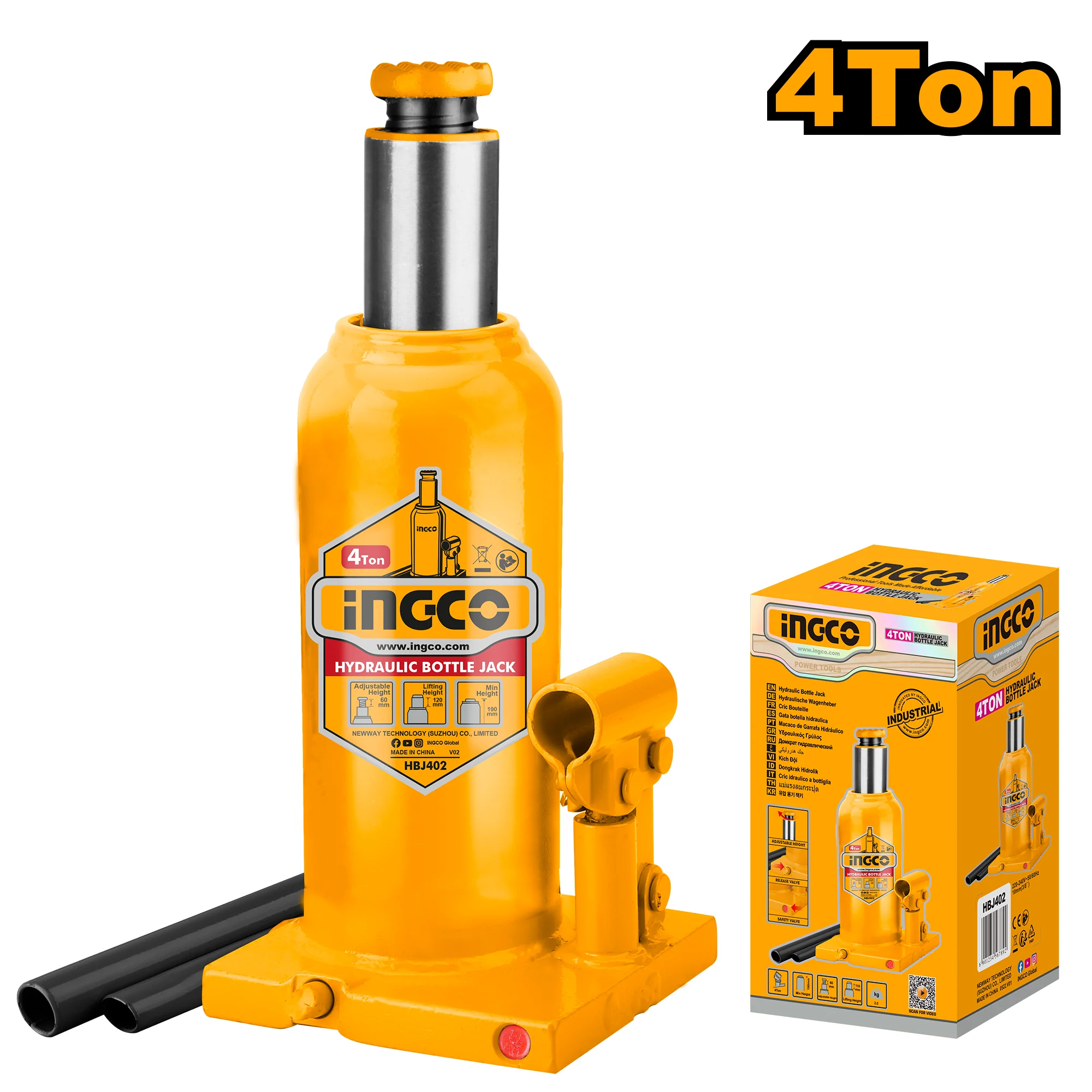Hydraulic Bottle Jack 4 Tons HBJ402 ING-HT