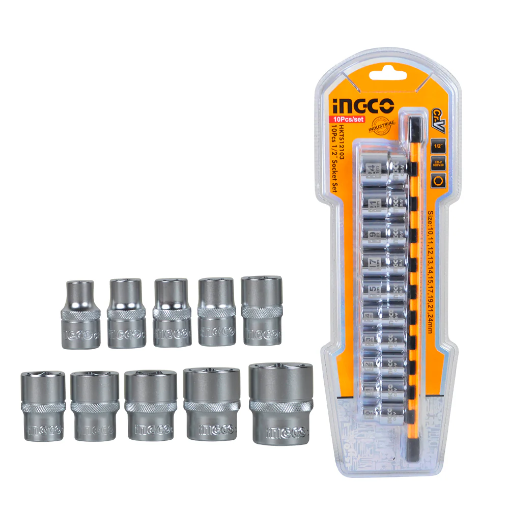 Industrial 10 Pcs 1/2-Inch Socket Set HKTS12103 ING-AC