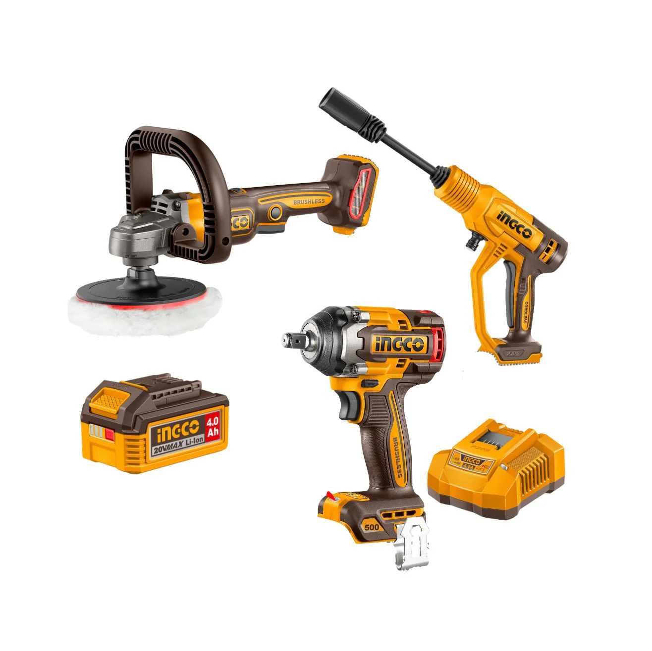 Ingco P20S/20V 3PCS Combo Kit (APLI2018/CIWLI20501/PWLI2036) COSLI250184 ING-CT