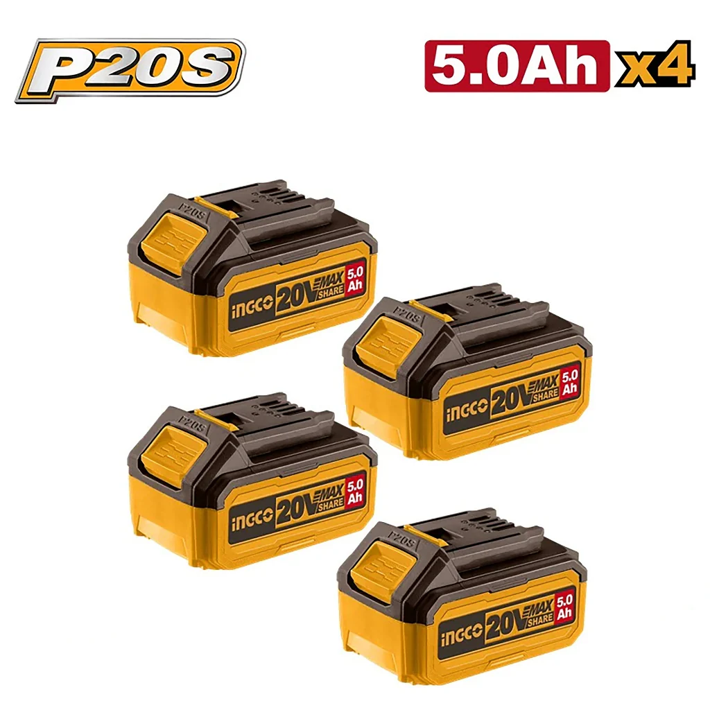 Ingco P20S/20V Lithium-Ion Battery and Charger 5PCS Combo Kit FBCLI20285 ING-CT - Image 2