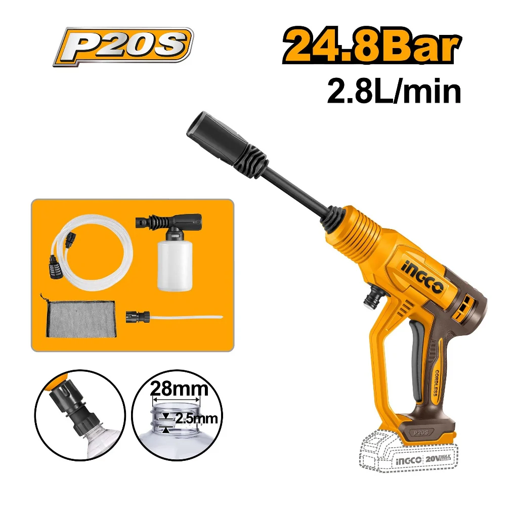 Ingco P20S/20V Lithium-Ion Cordless 4PCS Combo Kit COSLI250208 ING-CT - Image 5