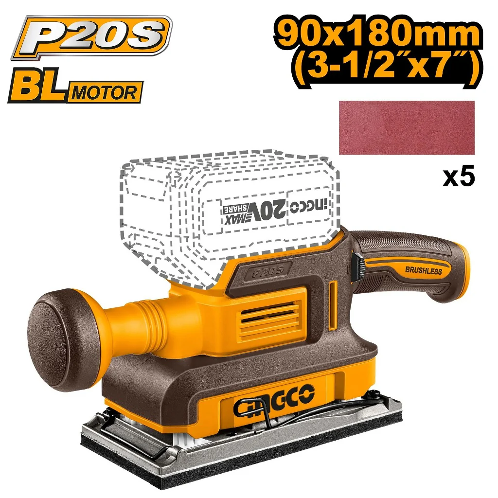 Ingco P20S/20V Lithium-Ion Cordless 4PCS Combo Kit COSLI250383 ING-CT - Image 3