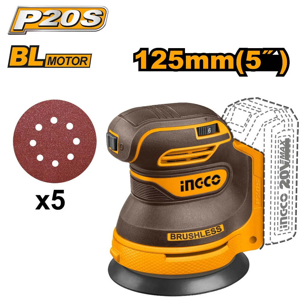 Ingco P20S/20V Lithium-Ion Cordless 4PCS Combo Kit COSLI250383 ING-CT - Image 4
