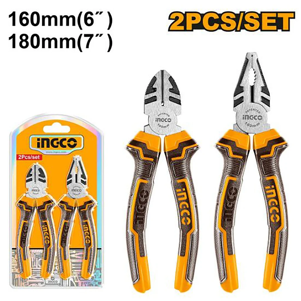 Pliers Set 2PCS/SET Combination Pliers & Diagonal Pliers Cutter HKPS08212 ING-HT
