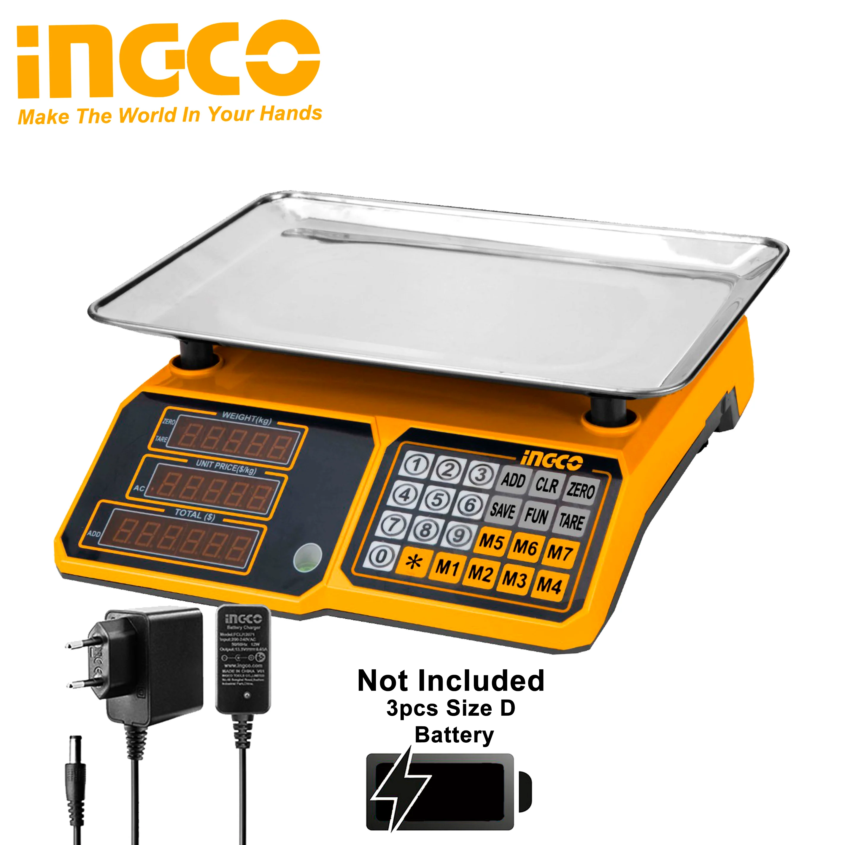 Rechargeable Electronic Digital Weighing Scale 30Kg HESA3303 ING-EL - Image 4
