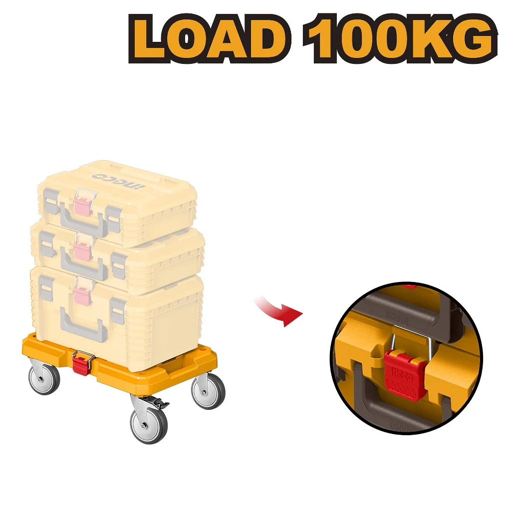 Ingco Rolling Board Load 100KG 537 x 360 x 170mm for Stackable Tool Box HHWB61001 ING-HT - Image 6