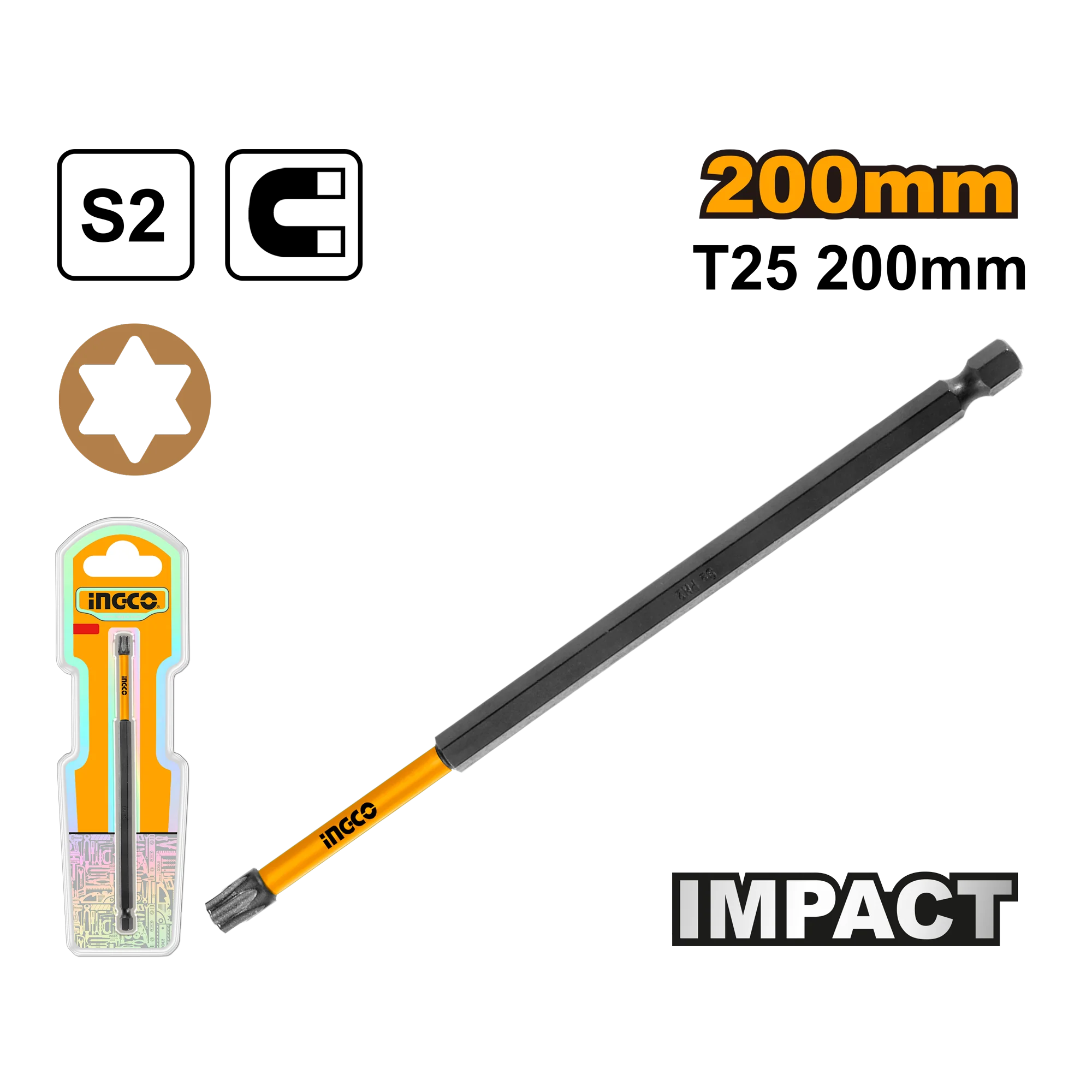 Ingco S2 Industrial Steel Impact Screwdriver Bits Set ING-HT