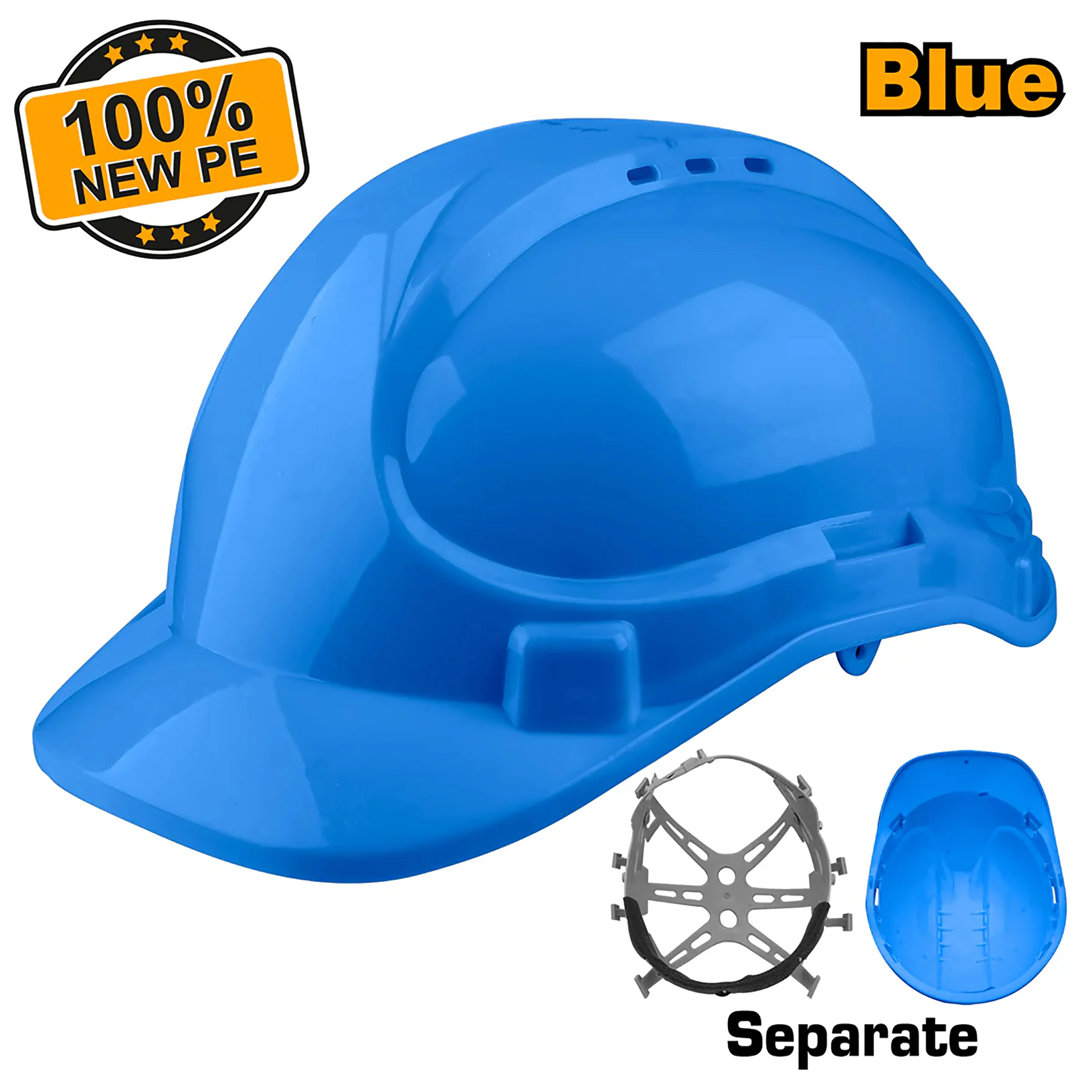 Ingco Safety Helmet 100% PE Shell with Vents SOLD PER PIECE ING-HT - Image 2