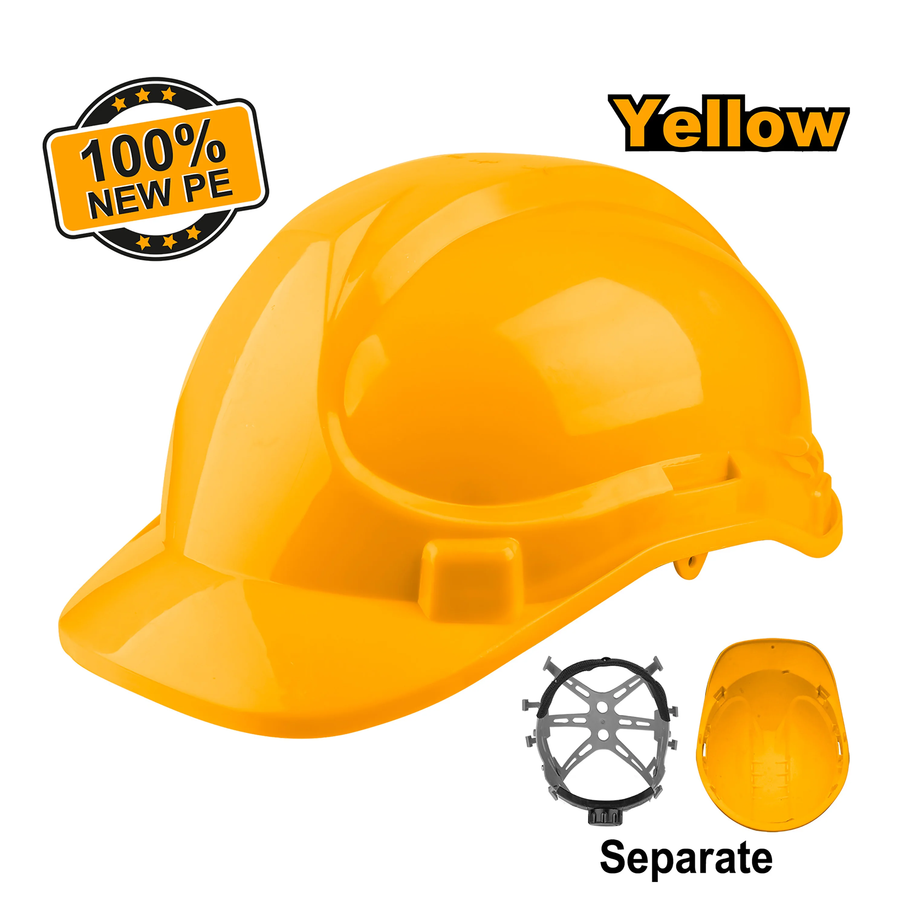 Ingco Safety Helmet 100% PE Shell with Vents SOLD PER PIECE ING-HT - Image 3