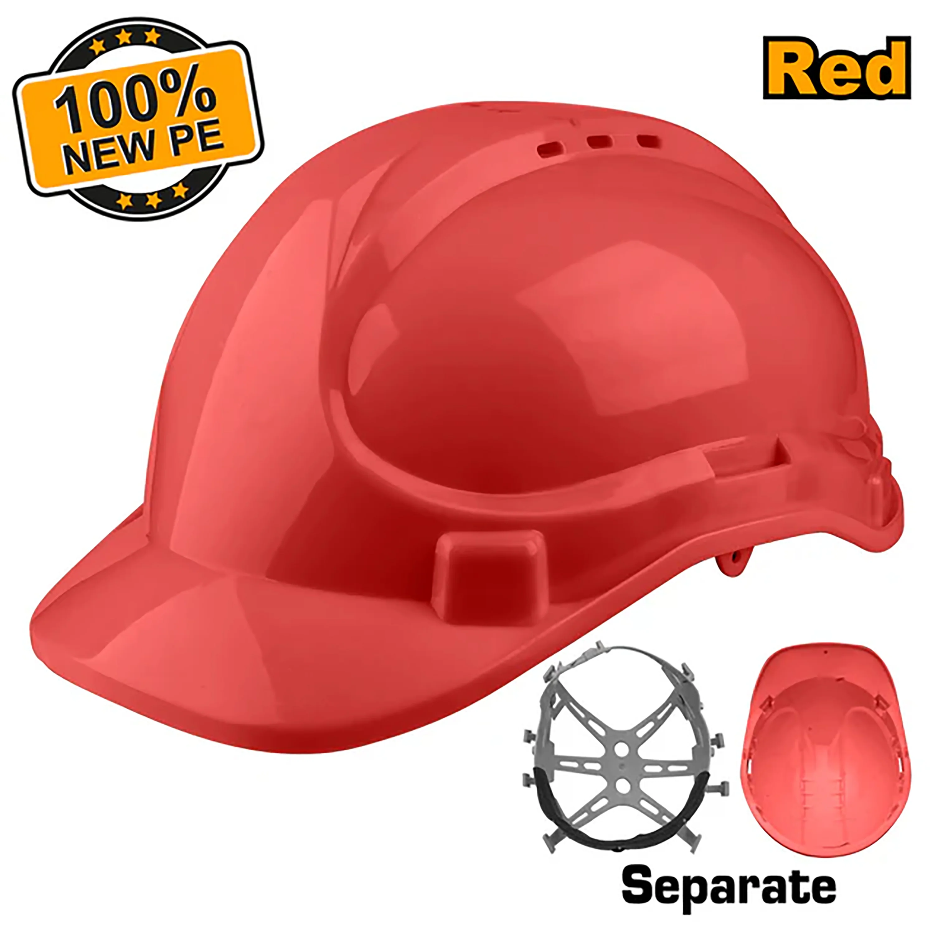 Ingco Safety Helmet 100% PE Shell with Vents SOLD PER PIECE ING-HT - Image 4