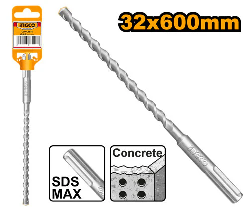 SDS MAX Masonry Hammer Drill Bit 32x600x800 Single Flute Concrete Drill ING-AC - Image 2