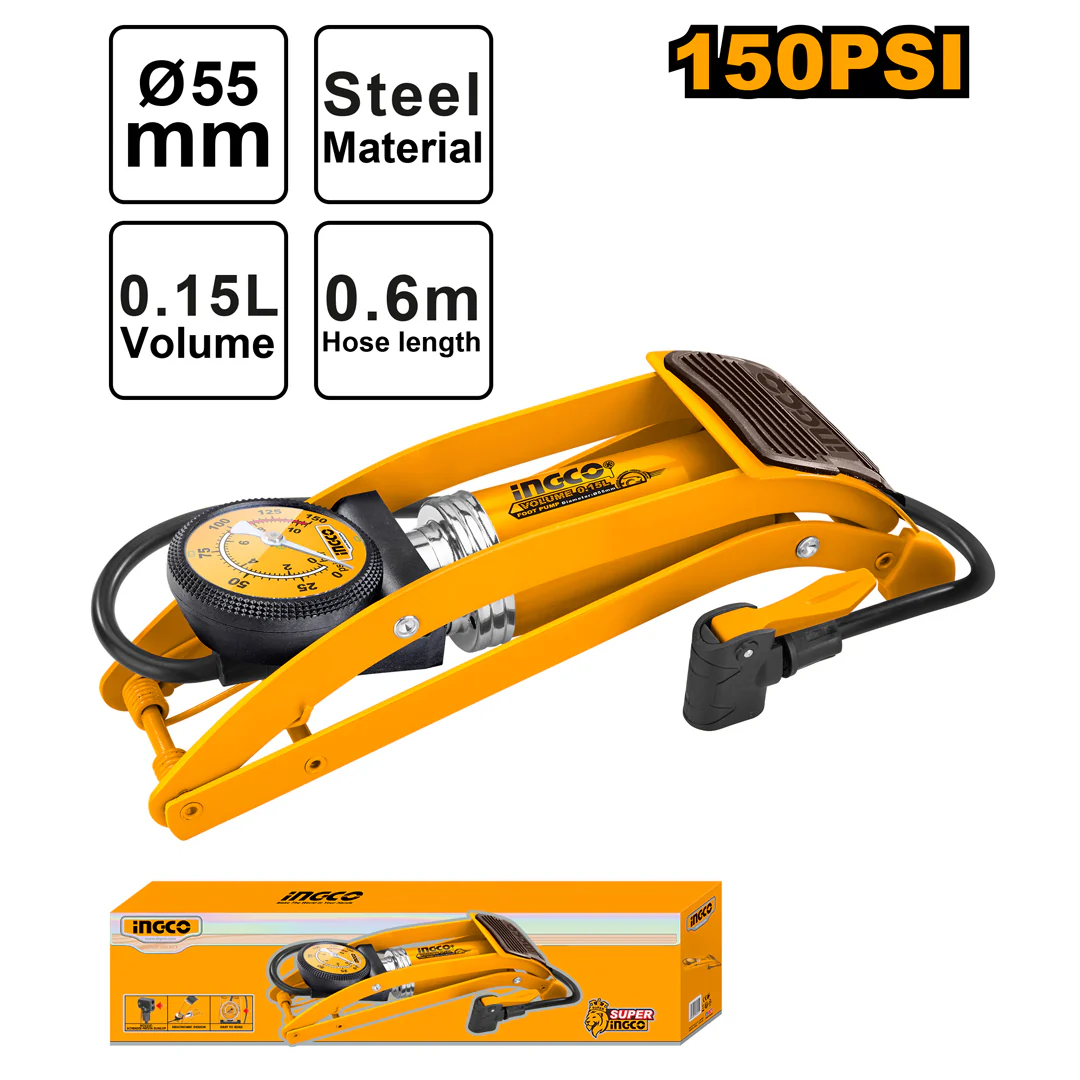 Foot Pump Steel Cylinder and Rubber Pedal MPP5511 ING-HT - Image 3
