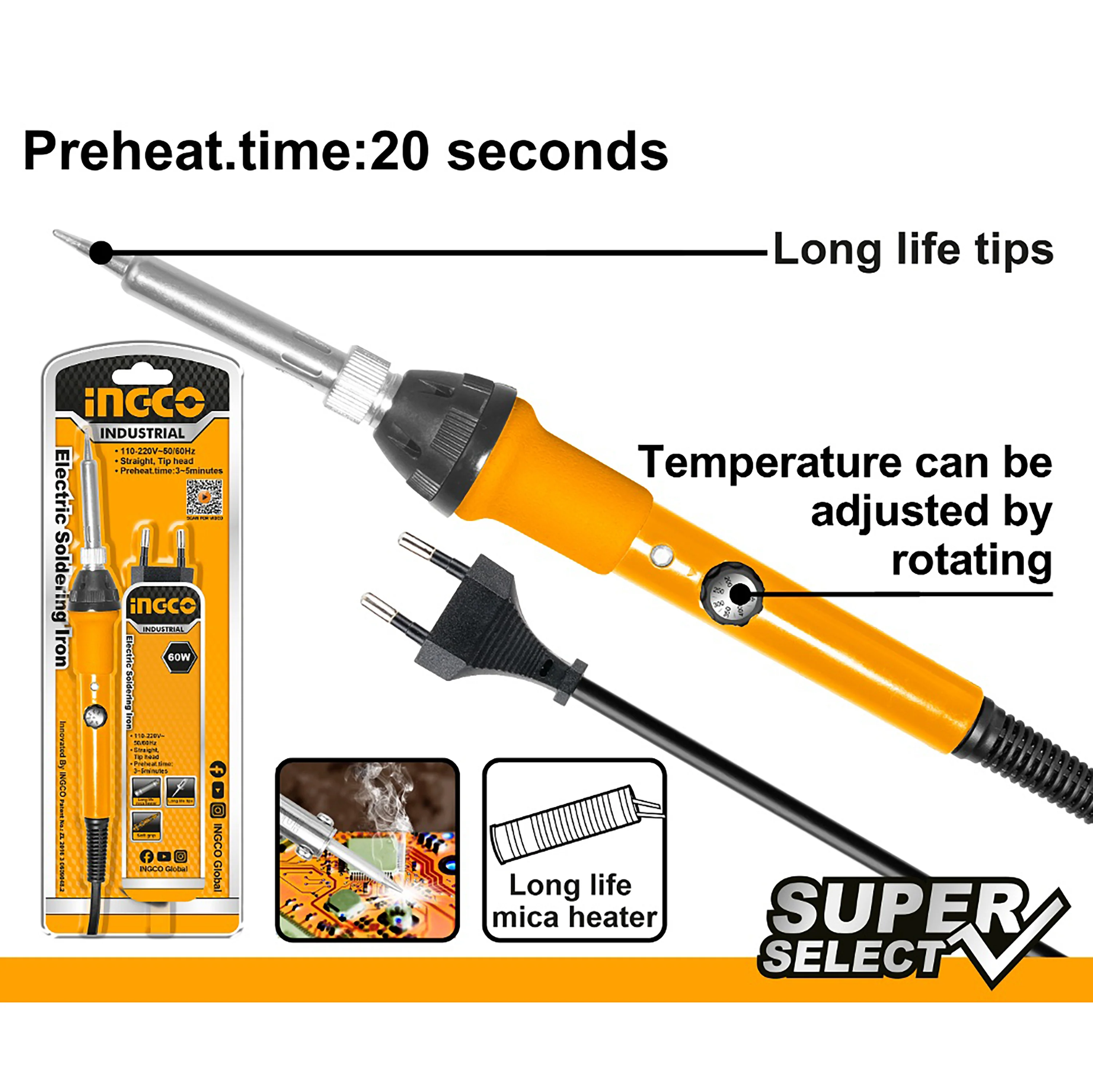 Super Select Tin Pencil Soldering Iron 60W-100W Adjustable temperature ING-HT - Image 4