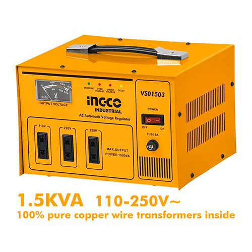 AC Automatic Voltage Regulator 100% Copper 1500 VA VS01503 ING-PT